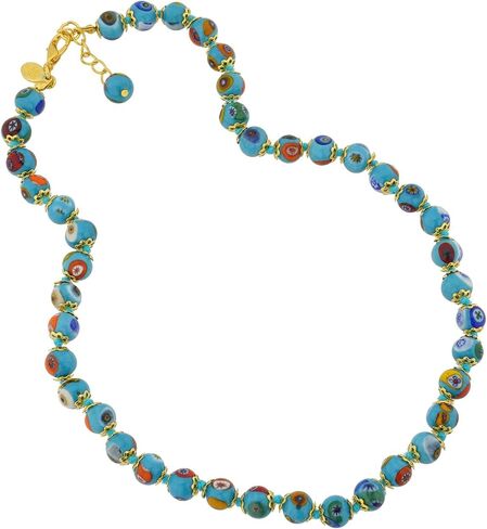 Glass Of Venice Murano Glass Mosaic Necklace - Aqua in Kuwait