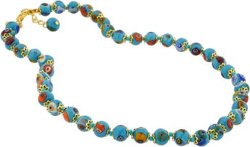 Glass Of Venice Murano Glass Mosaic Necklace - Aqua in Kuwait