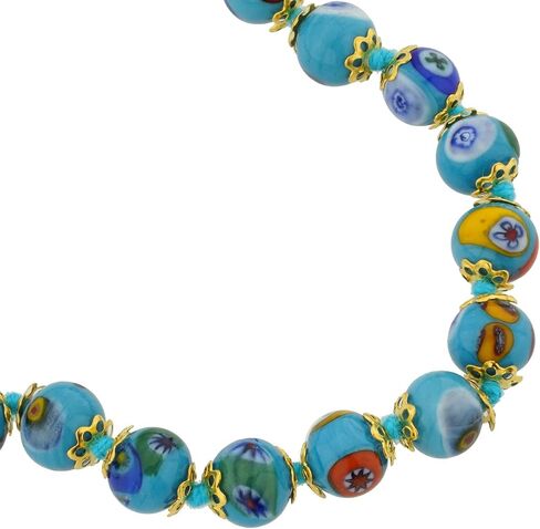 Glass Of Venice Murano Glass Mosaic Necklace - Aqua in Kuwait