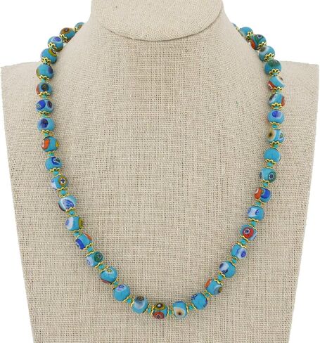 Glass Of Venice Murano Glass Mosaic Necklace - Aqua in Kuwait