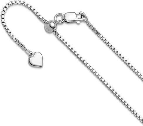 JewelryWeb 1.3mm 925 Sterling Silver Polished Lobster Claw Closure Adjustable Box Chain Necklace Chain Necklace for Women and Men in Kuwait