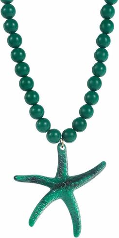 Chunky Beaded Necklace for Women Boho Colorful Summer Starfish Acrylic Choker Beach Chain Necklace Beads Trendy Jewelry in Saudi Arabia