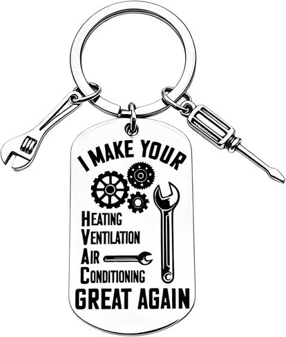 HVAC Tech Keychain HVAC Technician Gifts for Christmas Retirement Birthday Father's Day Thank You Keyring for Best Hvac Tech Dad Appreciation Gifts for Husband Boyfriend Him Hvac Technician Jewelry in Kuwait