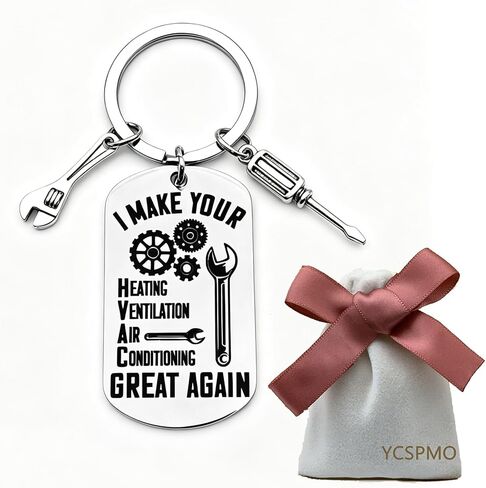 HVAC Tech Keychain HVAC Technician Gifts for Christmas Retirement Birthday Father's Day Thank You Keyring for Best Hvac Tech Dad Appreciation Gifts for Husband Boyfriend Him Hvac Technician Jewelry in Kuwait