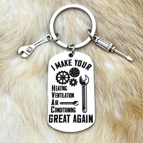 HVAC Tech Keychain HVAC Technician Gifts for Christmas Retirement Birthday Father's Day Thank You Keyring for Best Hvac Tech Dad Appreciation Gifts for Husband Boyfriend Him Hvac Technician Jewelry in Kuwait