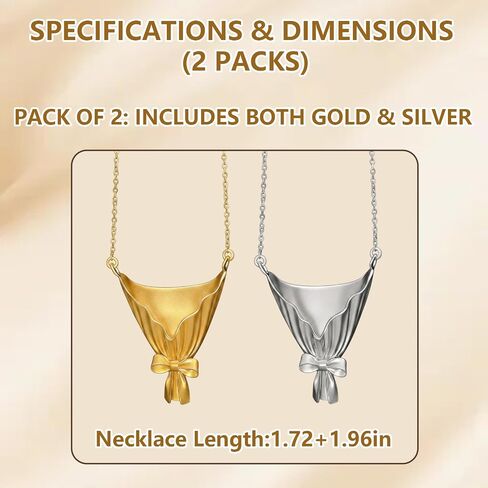 2 PCS Flower Holder Necklace Set, Wearable Flower Vase Necklace for Small Bouquets，in Gold and Silver for Hands-Free Floral Display in Saudi Arabia