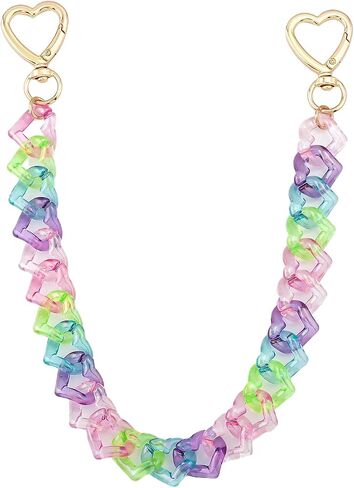 Acrylic Pink Heart Purse Chain - Bag Chains for Handbags Strap Keychian,12.4 Inch Women'S Designer Extender Chains in Saudi Arabia