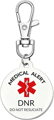 Medical Alert Keychain, Pre-engraved Emergency ID Tag with Red Symbol Stainless Steel Lightweight Medical Tag in Saudi Arabia