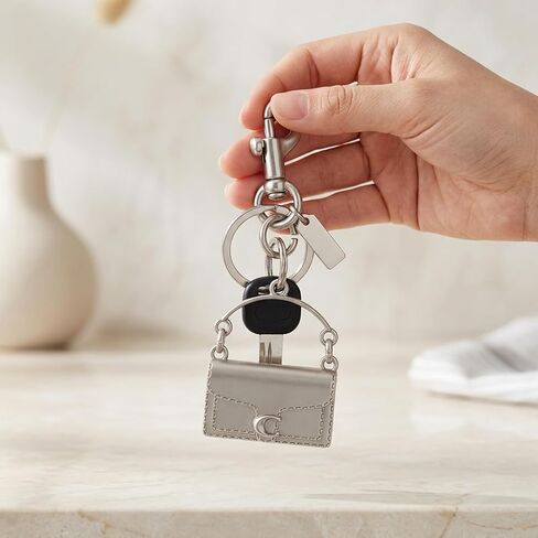 Silver Cute Mini Handbag Keychain for Car Keys Small Bag Charm, Key Ring Purse Decoration for Women Girls in Saudi Arabia