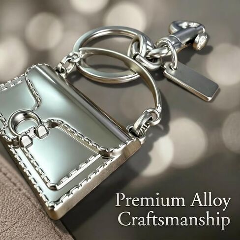 Silver Cute Mini Handbag Keychain for Car Keys Small Bag Charm, Key Ring Purse Decoration for Women Girls in Saudi Arabia
