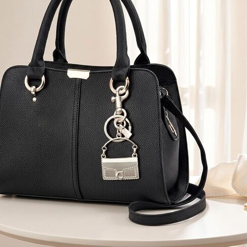 Silver Cute Mini Handbag Keychain for Car Keys Small Bag Charm, Key Ring Purse Decoration for Women Girls in Saudi Arabia