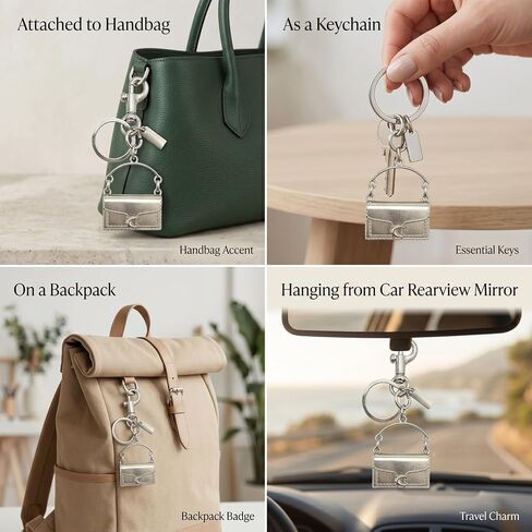 Silver Cute Mini Handbag Keychain for Car Keys Small Bag Charm, Key Ring Purse Decoration for Women Girls in Saudi Arabia