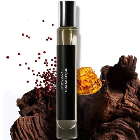 Anthology Woody Amber Perfume Oil roll on 0.3oz 9 ML | Oud Mystique | travel Perfume rollerball in Saudi Arabia