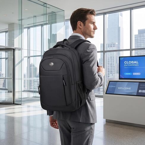 16 Inch Laptop Backpack Water-Resistant Business Computer Bag with Straps Anti-Theft Travel Daypack for Commute & Trip-Green in Kuwait