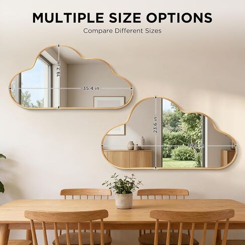Decorative Cloud Wall Mirror with Frame for Kids' Room, Living Room, Hallway, Entryway in Saudi Arabia