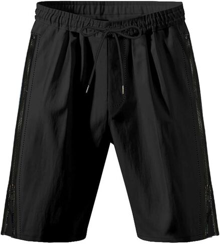 Men's Snap Tear Away Athletic Shorts Side Zipper Chino Shorts Drawstring Elastic Waist Vacation Shorts with Pockets in Saudi Arabia