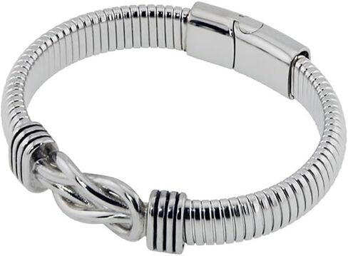 Infinity Bracelet for men，Men's Silver Stainless Steel Bracelet,Stylish Jewelry for Daily Wear in Saudi Arabia