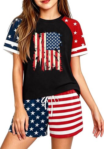 Kids 4th of July Outfit for Girls Boys American Flag Patriotic Outfits 250th Anniversary USA Shirt and Shorts in Saudi Arabia