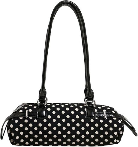 Large Capacity Canvas Polka Dot Handbag for Women, Stylish Versatile Underarm Bag in Saudi Arabia
