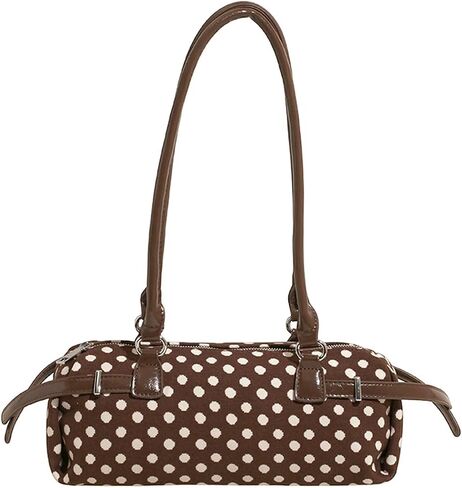 Large Capacity Canvas Polka Dot Handbag for Women, Stylish Versatile Underarm Bag in Saudi Arabia