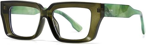 Bullabulling Retro Oprah Style Glasses Women Fashion Adque Blue Light Lighting Deginers Thick Frame Eyeglasses in Kuwait