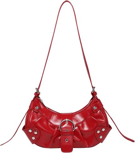 Pleated Hobo Shoulder Bag for Women Metallic Genuine Leather Clutch Purse Mini Handbag for Party or Evening Occasions in Saudi Arabia