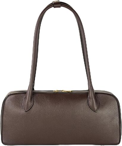 Italian Genuine Calf Leather Bag for Women with Top Handles and Zippered Top | Rectangular Shoulder Boston Purse in Saudi Arabia