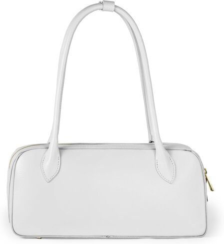 Italian Genuine Calf Leather Bag for Women with Top Handles and Zippered Top | Rectangular Shoulder Boston Purse in Saudi Arabia