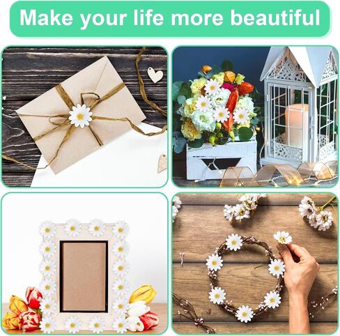 Nogeqi 100 Pcs Daisy Flower Head Artificial Daisy Flower White Gerbera Fake Flowers Heads for DIY Garland Craft Birthday Wedding Party Easter Bonnet Home Decoration in Saudi Arabia
