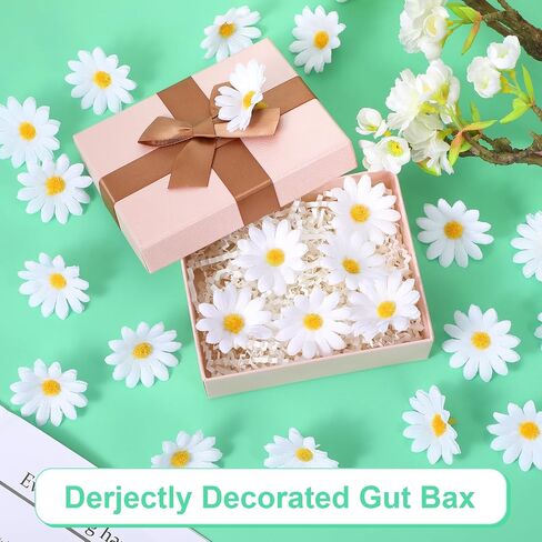 Nogeqi 100 Pcs Daisy Flower Head Artificial Daisy Flower White Gerbera Fake Flowers Heads for DIY Garland Craft Birthday Wedding Party Easter Bonnet Home Decoration in Saudi Arabia