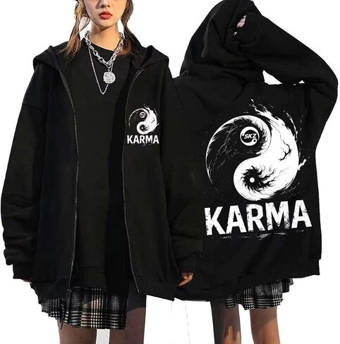 KARMA Album STAR Zip Up Hoodie Jacket Felix Hyunjin Bangchan Lee Know Seungmin IN Han Zippered Sweatshirt Jacket in Saudi Arabia
