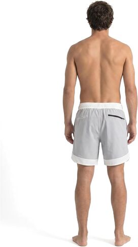 Spyder Men's 7.5" Colorblocked Scallop Swim Volley Shorts - Boxer Brief Lined, Quick Dry Elastic Waistband Stretch Board Swim Short - Alloy - Large in Saudi Arabia