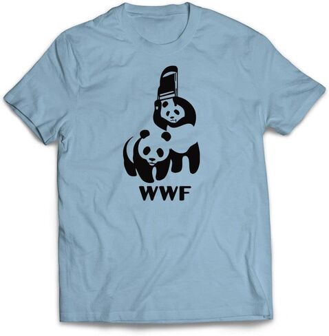 WWF Panda Top Ropes Topws Drop Drop T-Shirt | محاكاة ساخرة للمصارعة مضحك | متوفر بأحجام S-5XL in Kuwait