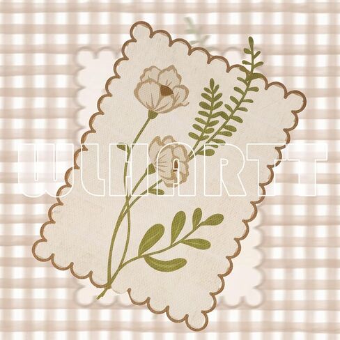 Framed Vintage Floral Wall Art Set of 3, Neutral Wildflower Botanical Canvas Wall Decor Paintings, Cottagecore Gingham Flower Posters Prints Pictures for Living Room Bedroom Bathroom 12x16 Inch in Saudi Arabia
