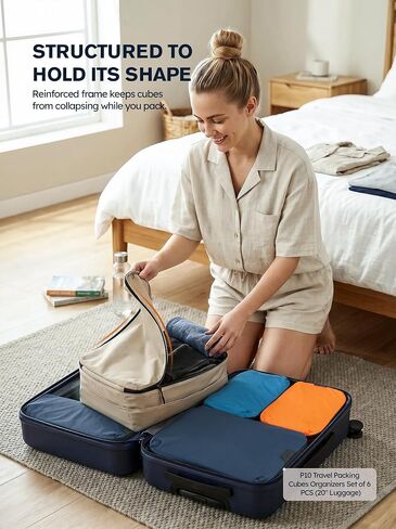 Tolaccea Travel Packing Cubes Set for 24" Suitcase Compression Organizer | Ripstop Nylon | Color-Coded Organization | Compression Storage System | Easy Sorting for Family & Shared Luggage | 7 PCS Set in Saudi Arabia