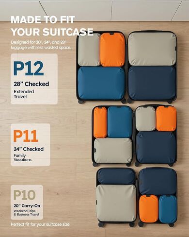 Tolaccea Travel Packing Cubes Set for 24" Suitcase Compression Organizer | Ripstop Nylon | Color-Coded Organization | Compression Storage System | Easy Sorting for Family & Shared Luggage | 7 PCS Set in Saudi Arabia