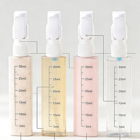 4 in 1 Travel Dispenser, 4 Pack 1OZ/30ML Travel Bottles with Stickers for Toiletries, Leak Proof Travel Size Containers, Portable for Shampoo Lotion Conditioner Cream Green in Saudi Arabia