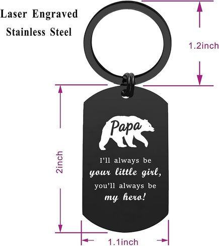EE&YU Fathers Day Papa Gifts from Daughter - Papa Bear Birthday Retirement Keychain, Love and Appreciate Keepsake from Girl in Kuwait
