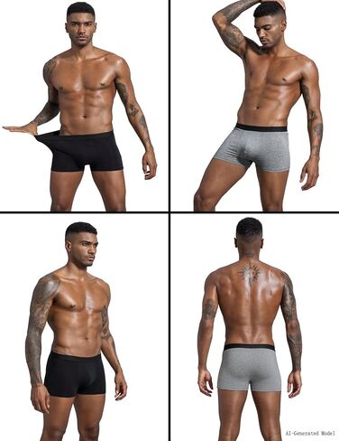 Mens Boxer Briefs 8-Pack Soft Breathable Moisture-Wicking Performance Underwear,Stretchy No-Ride-Up Cooling Trunks in Kuwait
