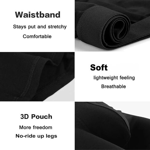 Mens Boxer Briefs 8-Pack Soft Breathable Moisture-Wicking Performance Underwear,Stretchy No-Ride-Up Cooling Trunks in Kuwait