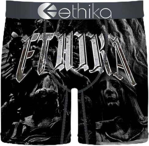 Ethika Men's Mid Boxer Brief, Extended Length, 4-Way Stretch with Signature Waistband - Pray For Me in Kuwait