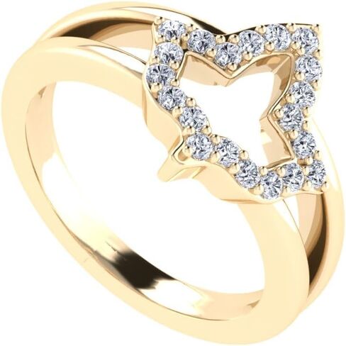 Alpha Kappa Alpha Rings for Women,925 Sterling Silver Gold Ivy Leaf Ring with White Cubic Zirconia(AKA-R015-Gold) in Saudi Arabia