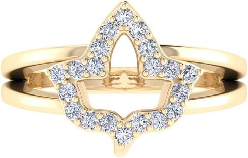 Alpha Kappa Alpha Rings for Women,925 Sterling Silver Gold Ivy Leaf Ring with White Cubic Zirconia(AKA-R015-Gold) in Saudi Arabia
