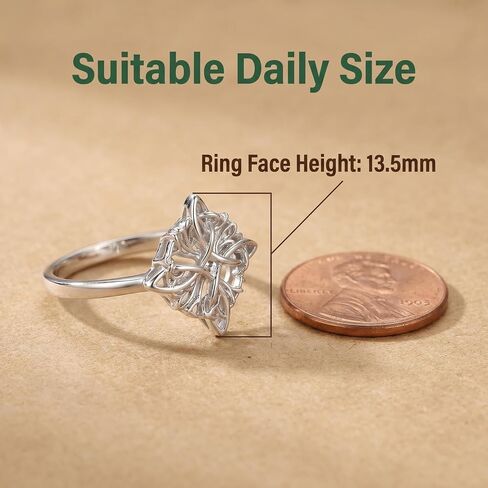 Witches Knot Ring Tree Of Life Nudo De Bruja Jewelry Original Tetragrammaton Amuleto de Proteccion 925 Sterling Silver Wicca Moon Irish Celtic Ring Jewelry Gift for Women in Saudi Arabia