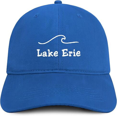 متجر الملابس العصرية Lake Erie قبعة الأب المطرزة من القطن غير المنظم ذات المظهر المنخفض in Kuwait