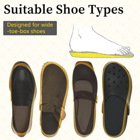 Wide Toe Box Insoles for Barefoot Shoes, Memory Foam Replacement Inserts for Men Women, Shock Absorbing Breathable Comfort Fit for Wide Feet (Men 6-6.5 | Women 8-8.5(9.84") in Saudi Arabia