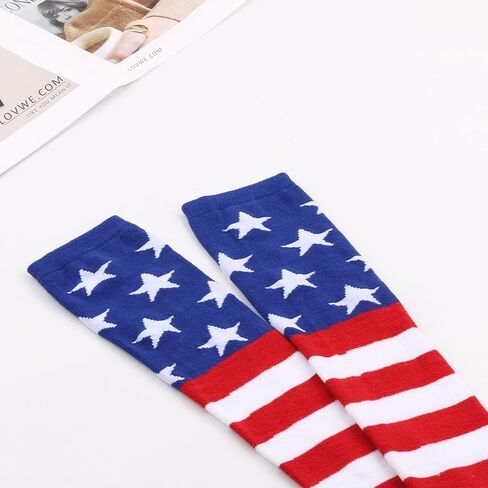 CBLUO 4th Of July Patriotic Striped Stockings Gloves Red Blue White American Flag Star Socks Women Independence Day Tights Pantyhose Hosiery Leggings Festival Cosplay Dress Up Birthday Party Supplies in Saudi Arabia