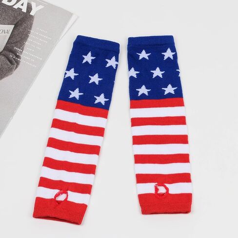 CBLUO 4th Of July Patriotic Striped Stockings Gloves Red Blue White American Flag Star Socks Women Independence Day Tights Pantyhose Hosiery Leggings Festival Cosplay Dress Up Birthday Party Supplies in Saudi Arabia