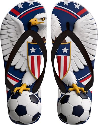 World Cup 2026 Women's Men's Flip Flops Sandals With American Eagle Soccer Print Waterproof EVA Quick Dry Summer Beach Pool Shower Bathroom Indoor Outdoor Thong Flip-Flops Slippers For Adult Teens in Saudi Arabia
