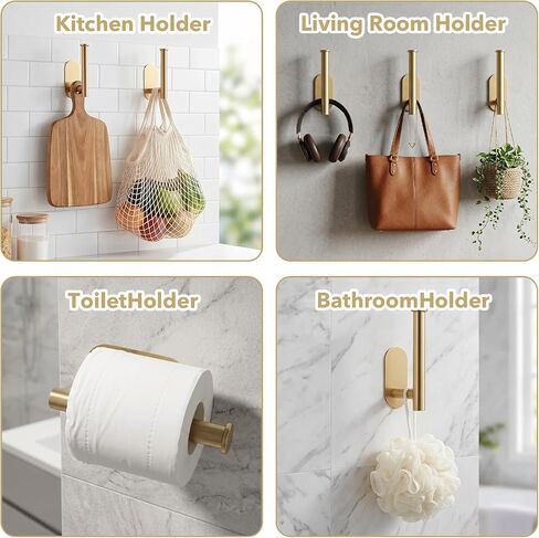 6 Pcs Adhesive Curtain Holdbacks, Gold Metal Curtain Tie Backs No Drill Curtains Pull Backs for Walls, Windows, Doors in Saudi Arabia